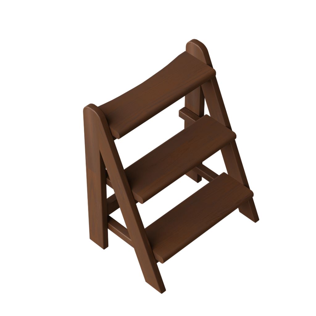 Three-step staircase, thermo birch